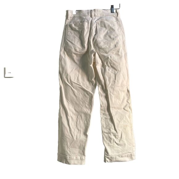 Everlane Cropped Straight Pants Bone White Size 2 New Womens Denim Preppy Office - Picture 4 of 7